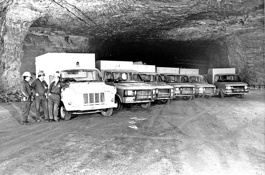 Ford Transit in salt mine